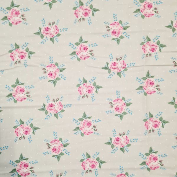 Kurzstück Love Family "Roses" beige pink rosa grünweiß Quilt Patchwork 0,70m x 1,14m