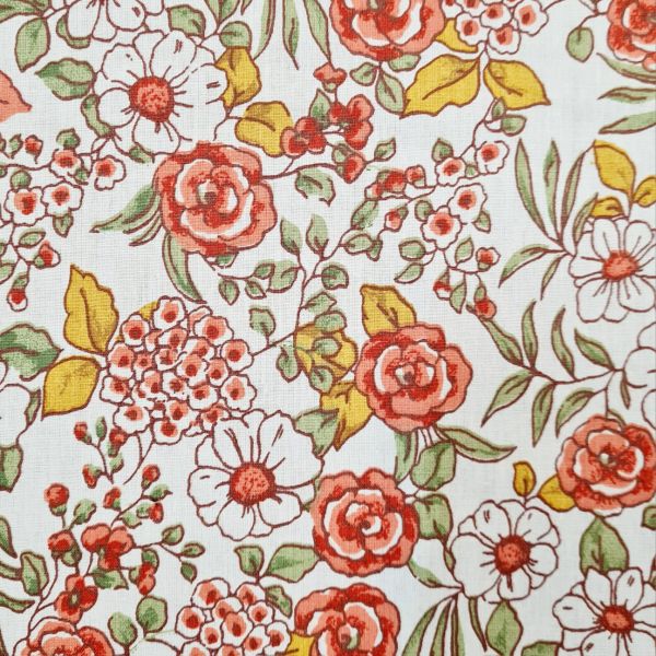 Stoff Meterware Baumwollstoff "Margot" Rosen Blumen 0,5