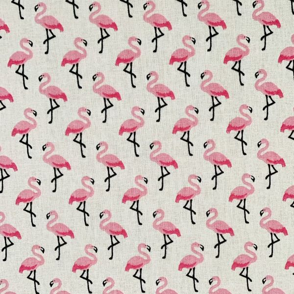 Stoff Baumwolle "Flamingo" creme pink 0,5